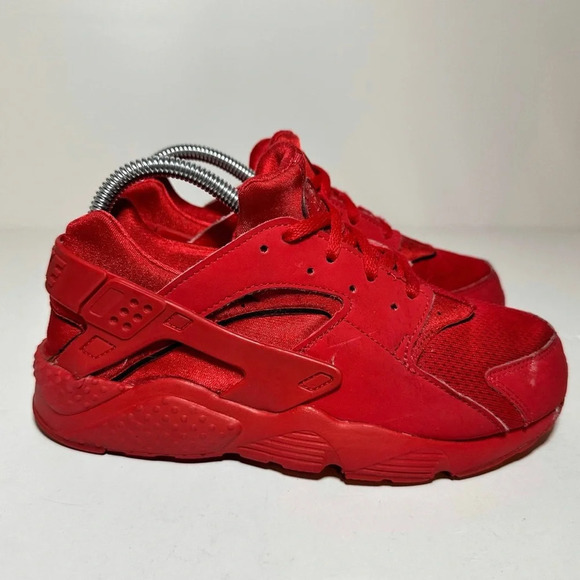 Nike Huarache Red Running Athletic Low Top Shoes (704949-600)Youth Size 3Y - Picture 1 of 9